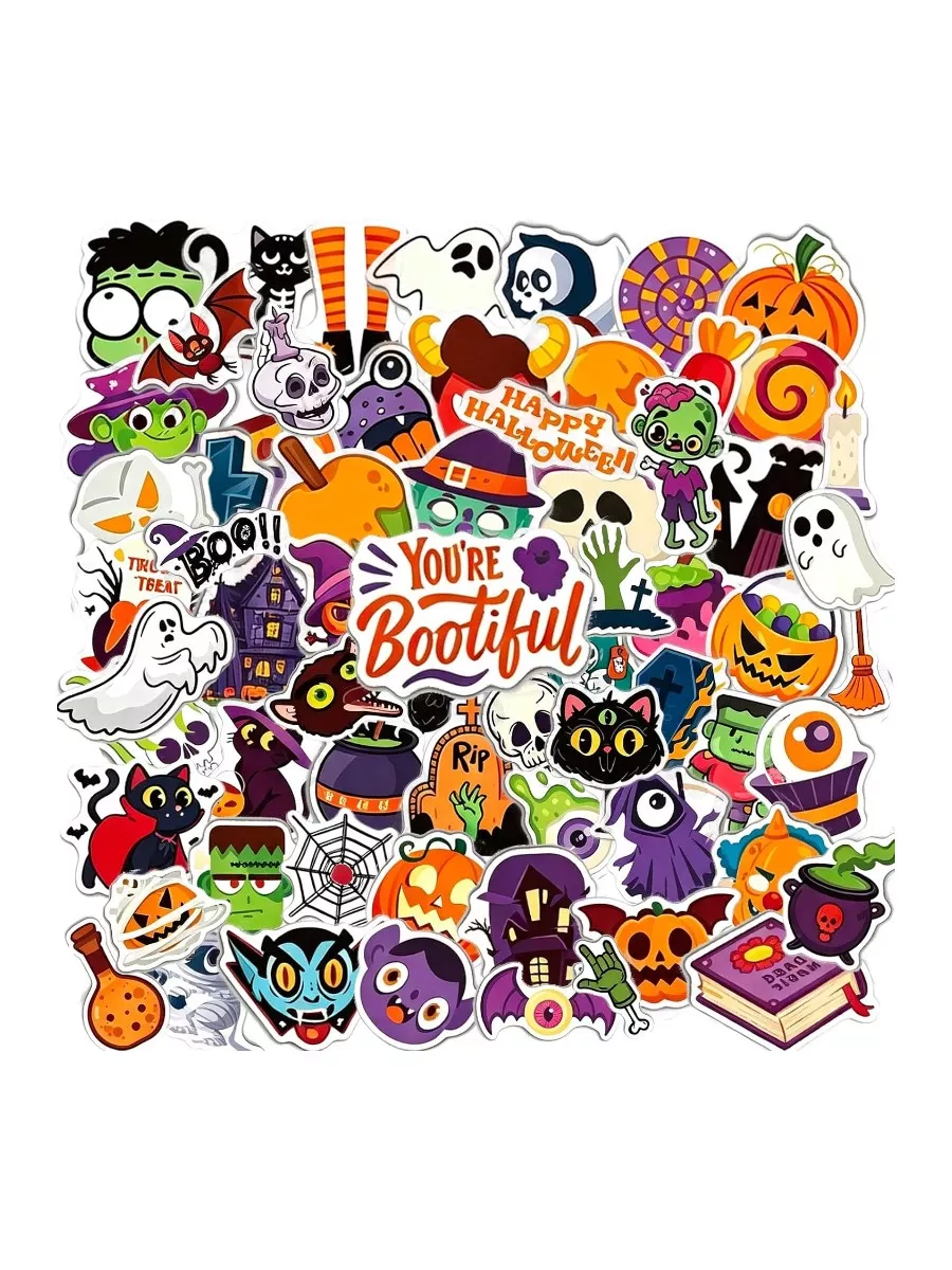100PCS Halloween Stickers - Halloween Party Favors - Vinyl Waterproof Stickers