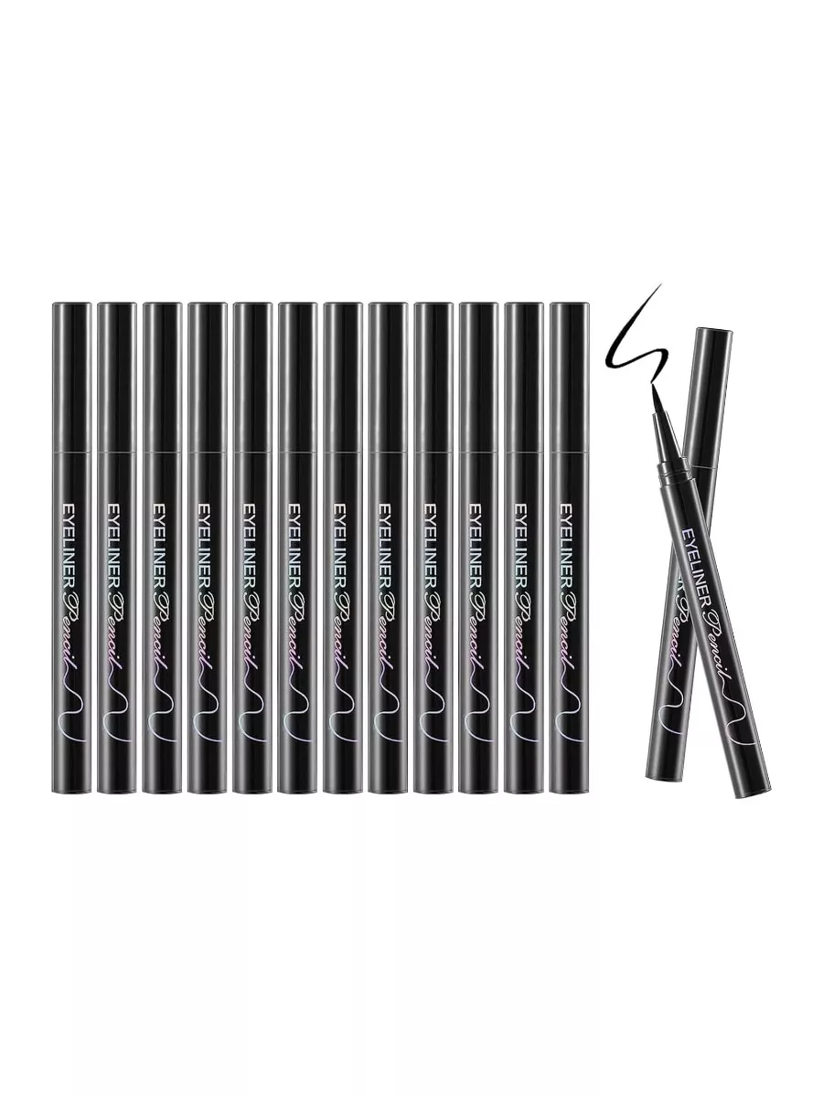 12 Pcs Liquid Eyeliner Black Eyeliner Pencil With Ultra-Fine Waterproof And Smooth Eye Liner Pencils For Long-Lasting Eye Makeup