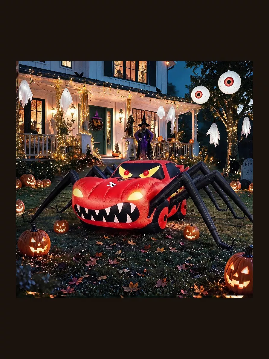15FT Red Spider Car Halloween Inflatable Decoration