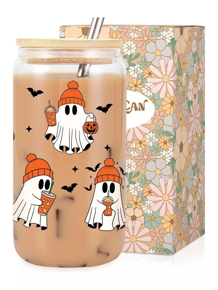 16 oz Ghost Cup, Cute Halloween Cup - Fall, Halloween Birthday Gifts