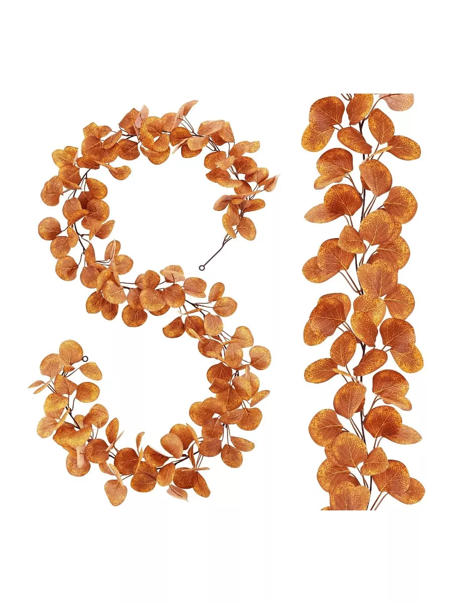 2-Pack 6Ft Fall Eucalyptus Garland with 312 Leaves