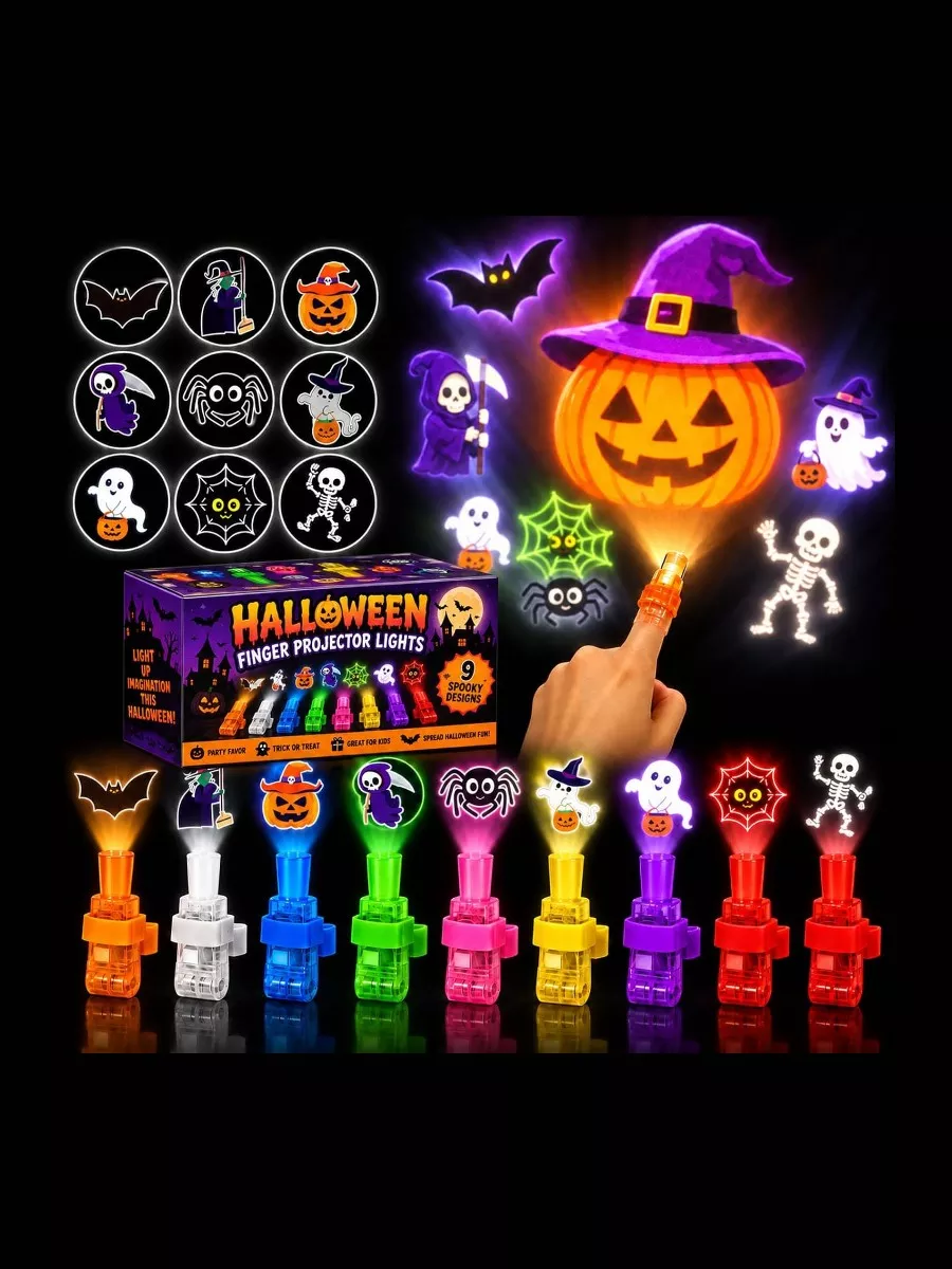 2027 New 36 Pack Halloween Finger Lights, LED Finger Projector Lights Style D