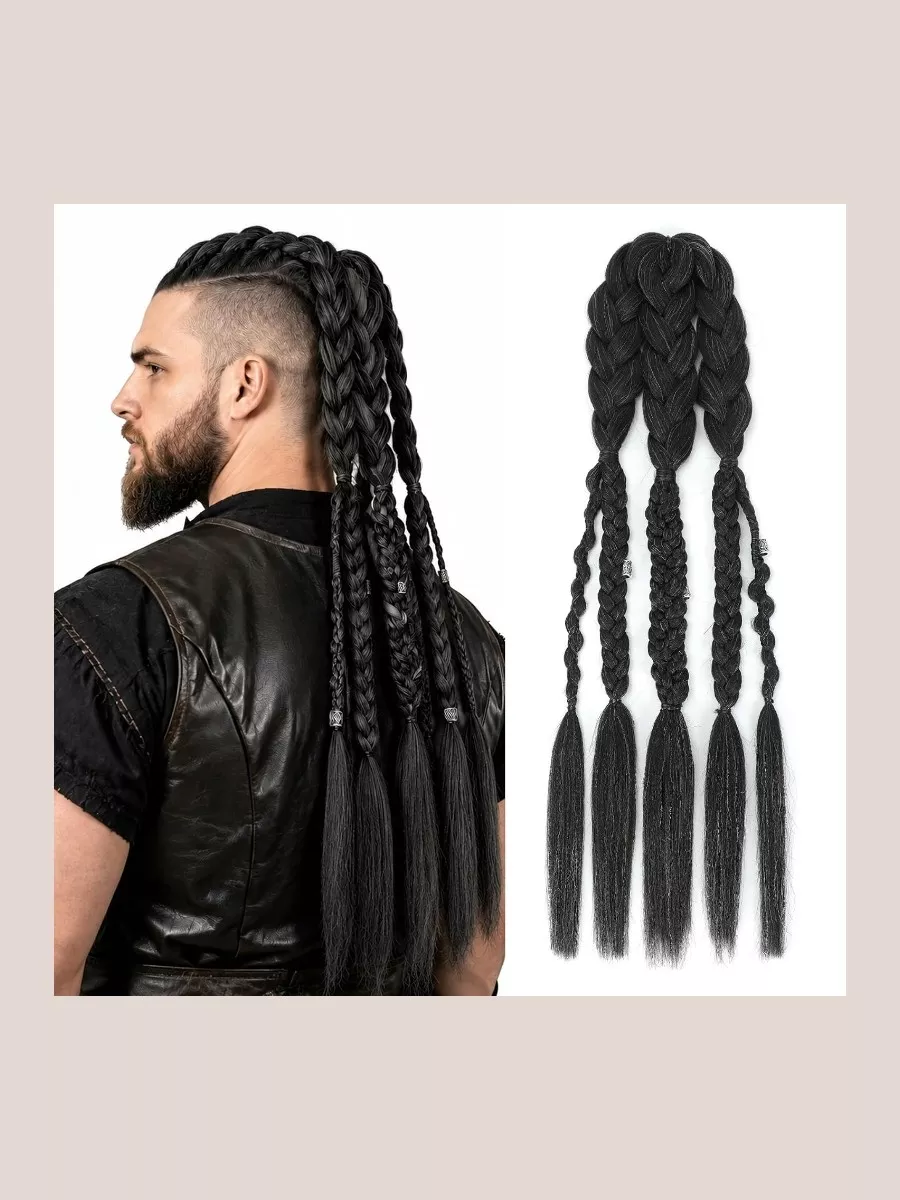 24 Inch Viking Braided Hair Extension - Black