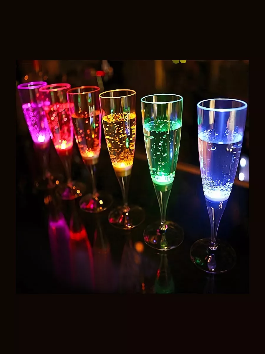 2win2buy LED Light Up Champagne Flutes Set of 6
