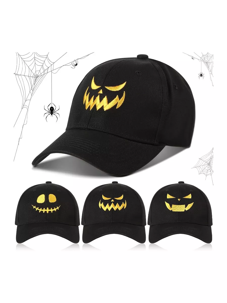 3 Pieces Halloween Pumpkin Baseball Caps