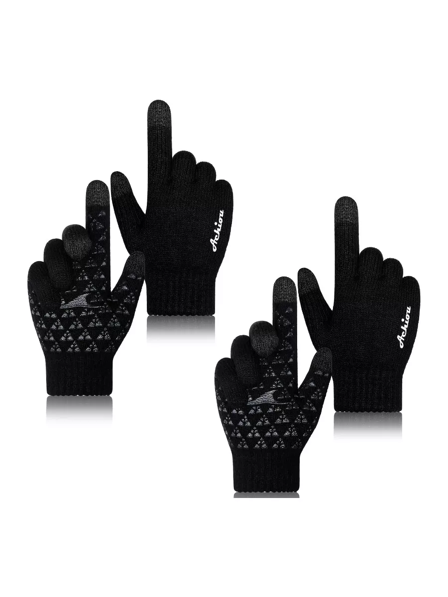 Achiou Winter Warm Touchscreen Knitting Gloves