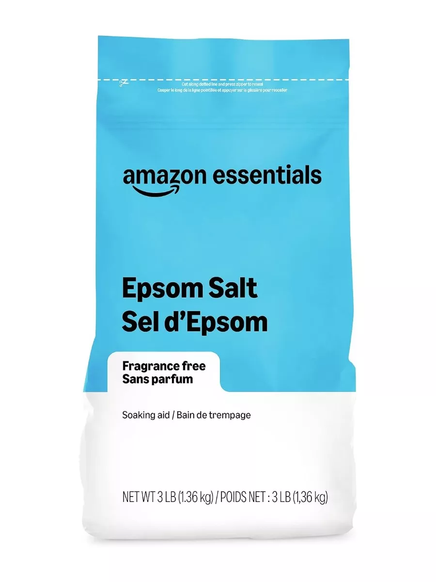 Amazon Essentials Fragrance Free Epsom Salt, 3-Pound