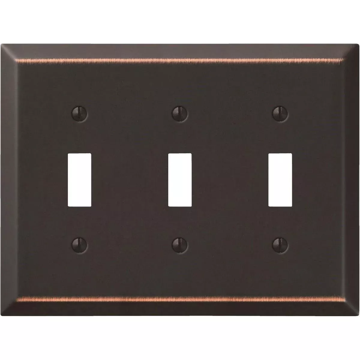 Amerelle 163TTTDB 3-Gang Stamped Steel Toggle Switch Wall Plate