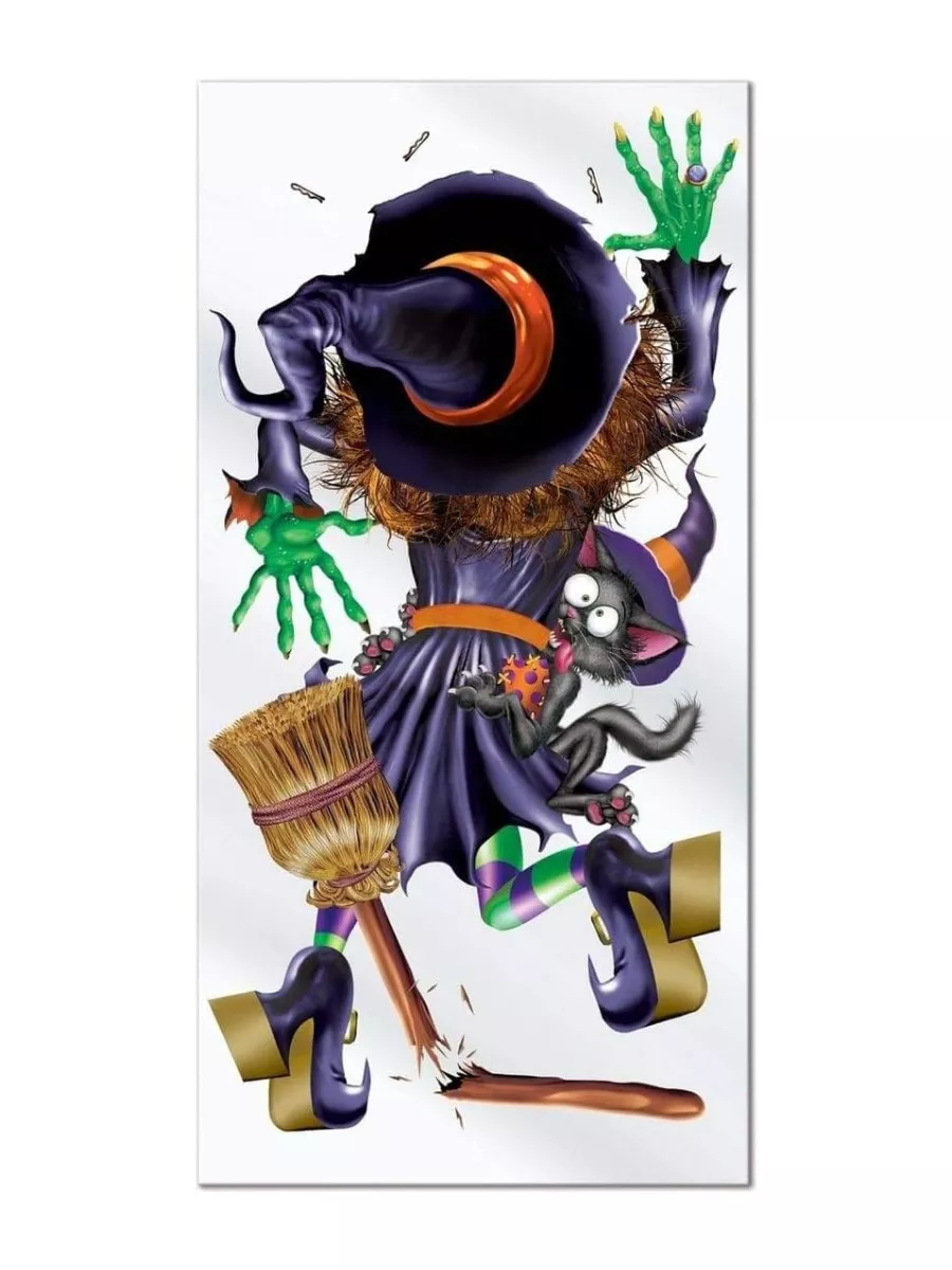 Beistle Crashing Witch Door Cover