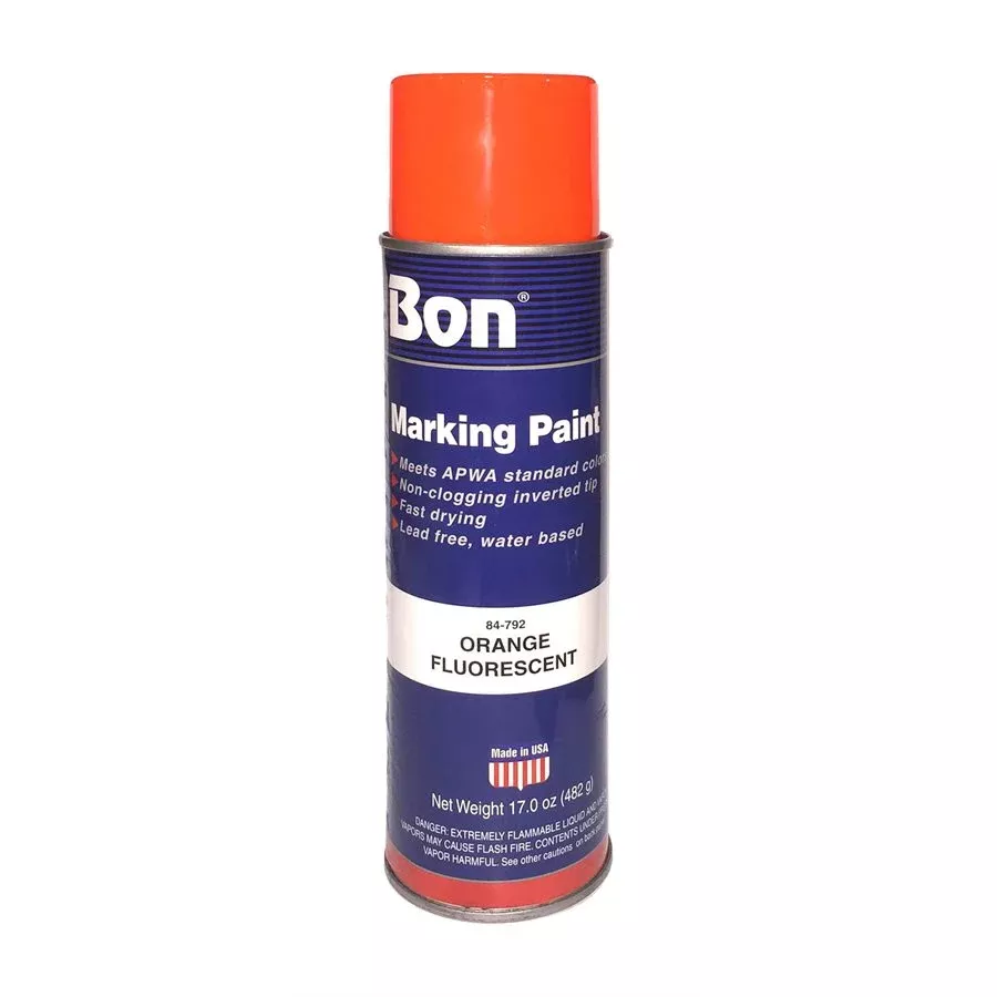 Bon 84-792 Marking Paint Fluorescent Orange 20 oz 12 Pack