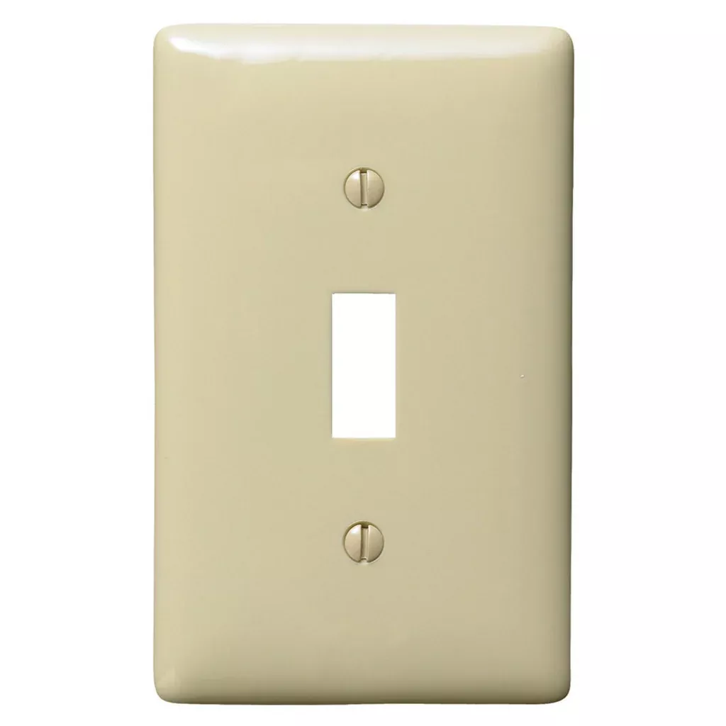 Bryant NP1I Hubbell NP1I 1-Gang Toggle Switch Wallplate Ivory Nylon Standard