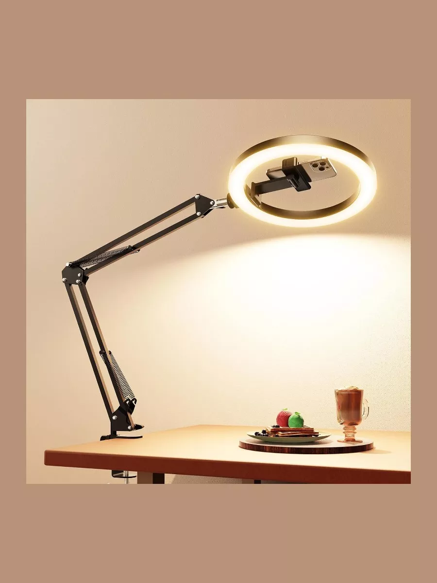 Evershop 10 " Overhead Ring Light with Stand and Phone Mount