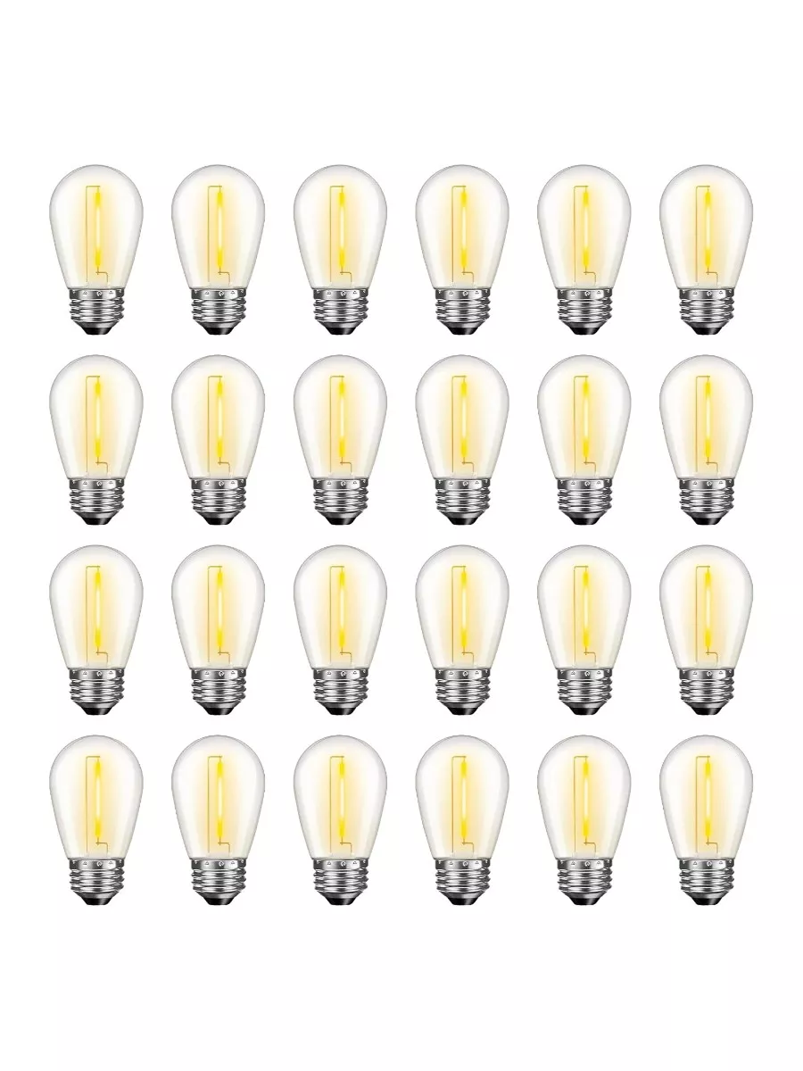 GvvooHome 24 Pack LED S14 Replacement Light Bulbs Warm White