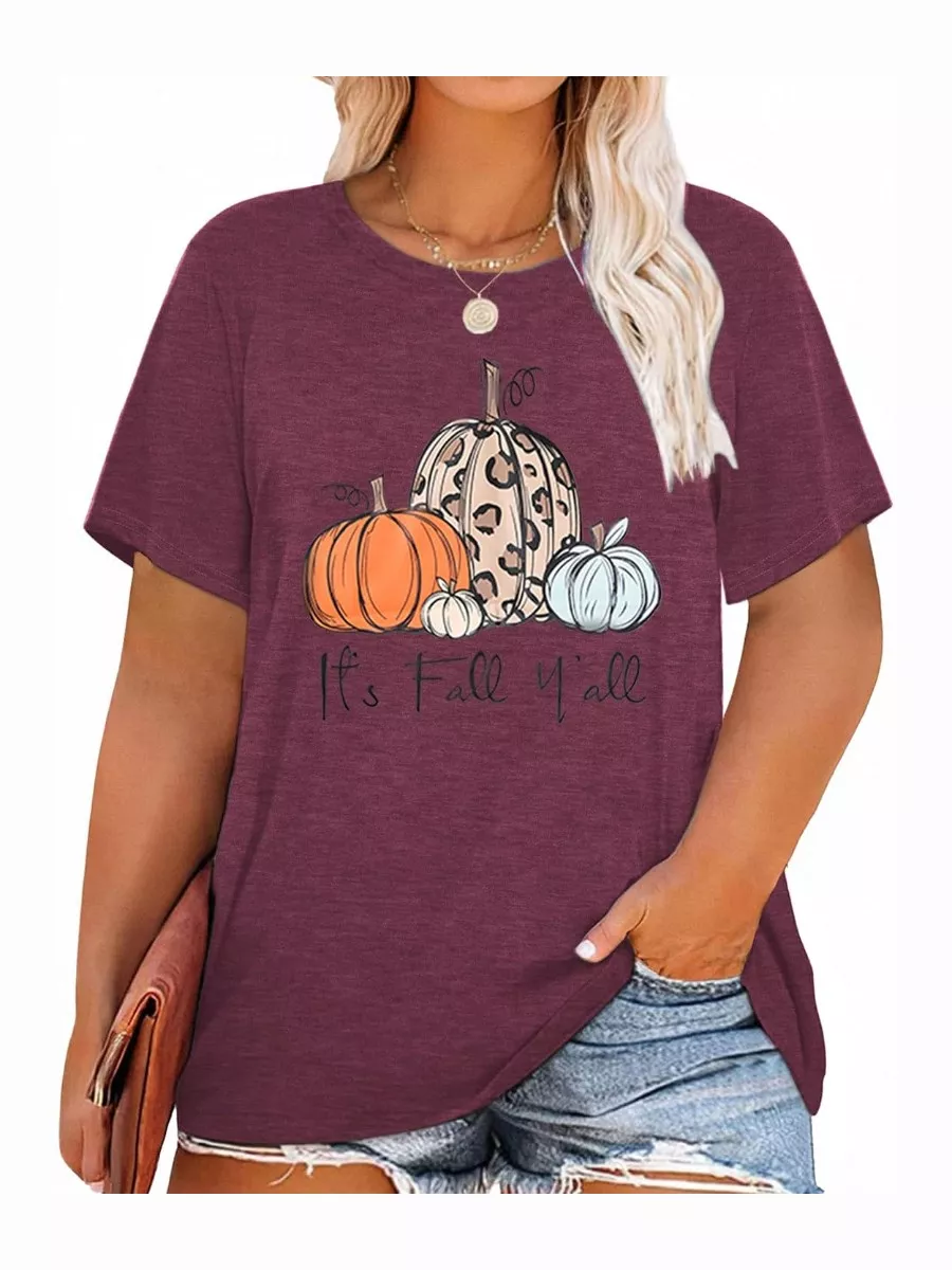 HDLTE Women's Plus Size Fall T-Shirt
