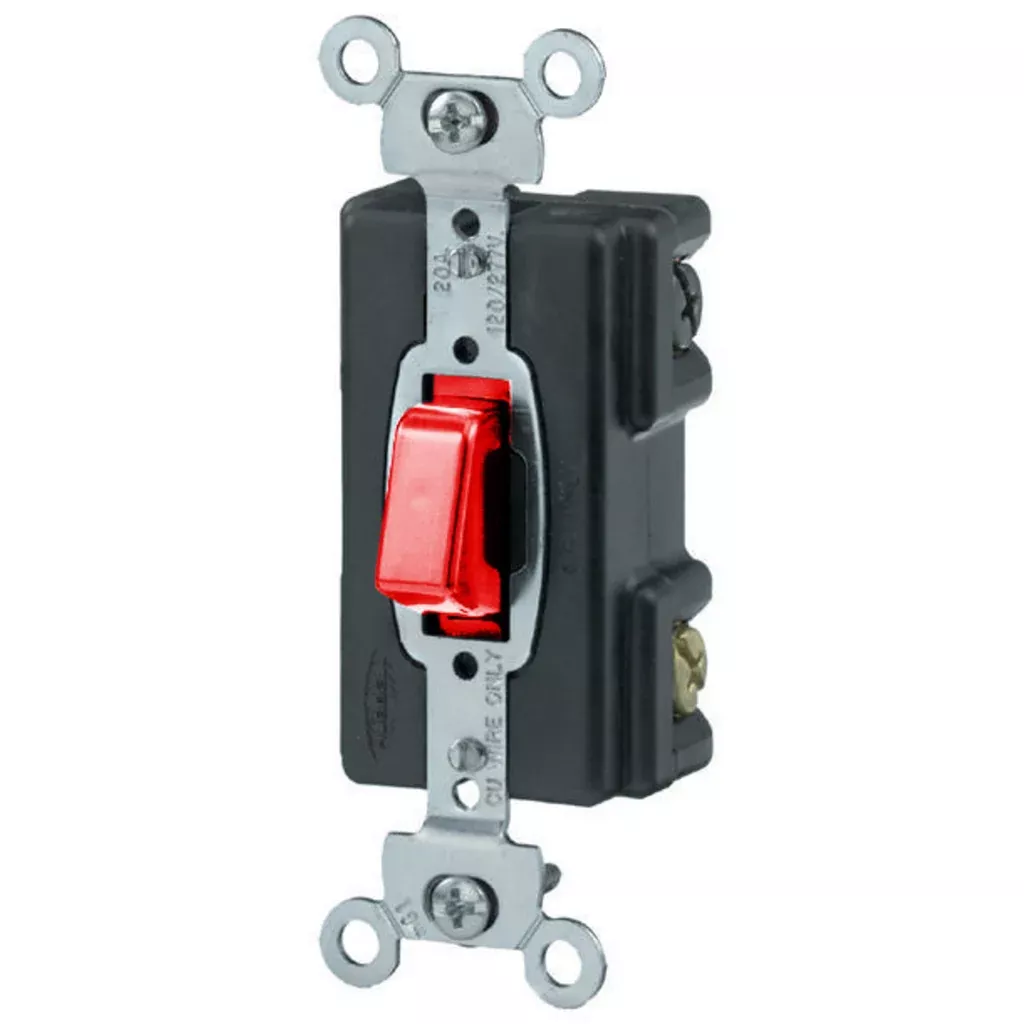 Hubbell HBL1297 20 Amp 120 VAC 1-Pole Red Toggle Switch