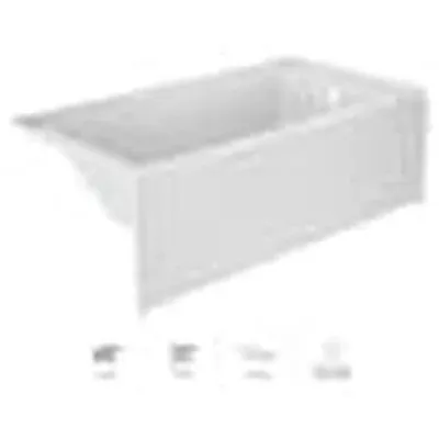 Jacuzzi TR60-3219JFR-AW Rectangle 6032 Skirted Soaking RH White