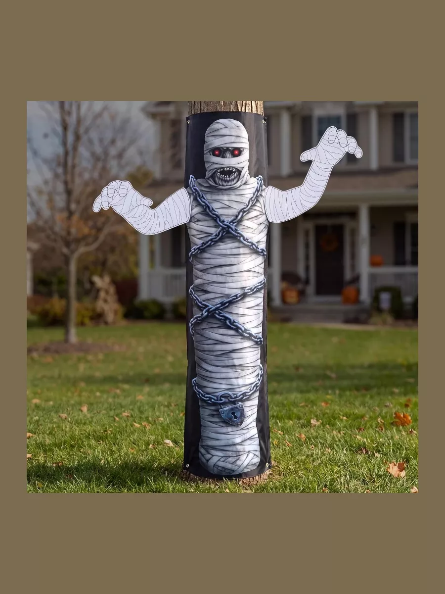 JOYIN Halloween Decoration Outdoor Tree Wrap, Mummy Hanging Ghost with Foam Hands for Tree Decor, Yard, Lawn, Garden, Porch, Party Supplies