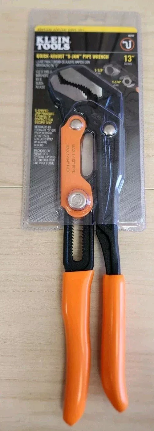 Klein Tools 68230 Quick-Adjust S-Jaw Pipe Wrench 13 Inches