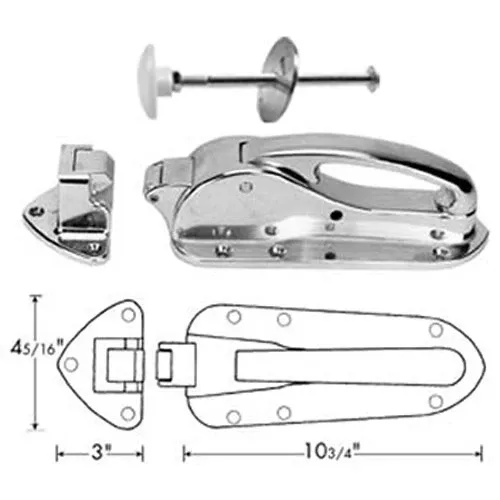 LATCH , CHROME,W/FL STRIKE/IR for Premco PR102F61/2G