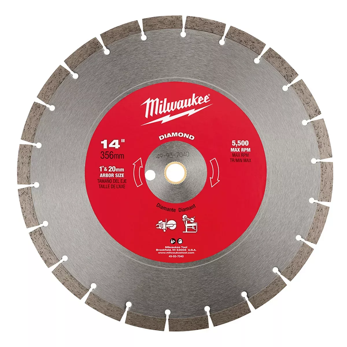Milwaukee 49937040 Diamond Segmented 14 in
