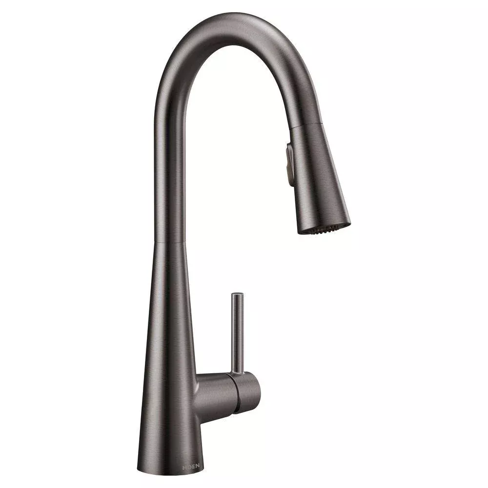 MOEN 7864BLS Single Handle Pull Down Kitchen Faucet Black Stainless