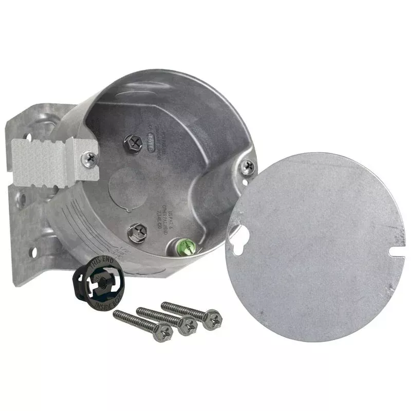 Multiple 294 4IN Round Ceiling Box, 2-1/8IN Deep, 1/2IN KO, New and Old Work
