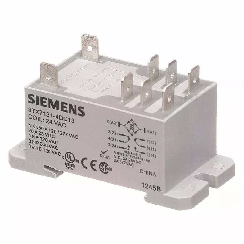 Siemens 3TX7131-4DC13 24V DPDT 30A Panel Mount Relay