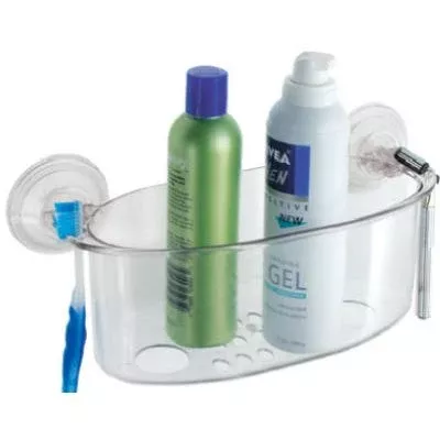 TRUE VALUE 52420 InterDesign Powerlock Clear Suction Shower Basket