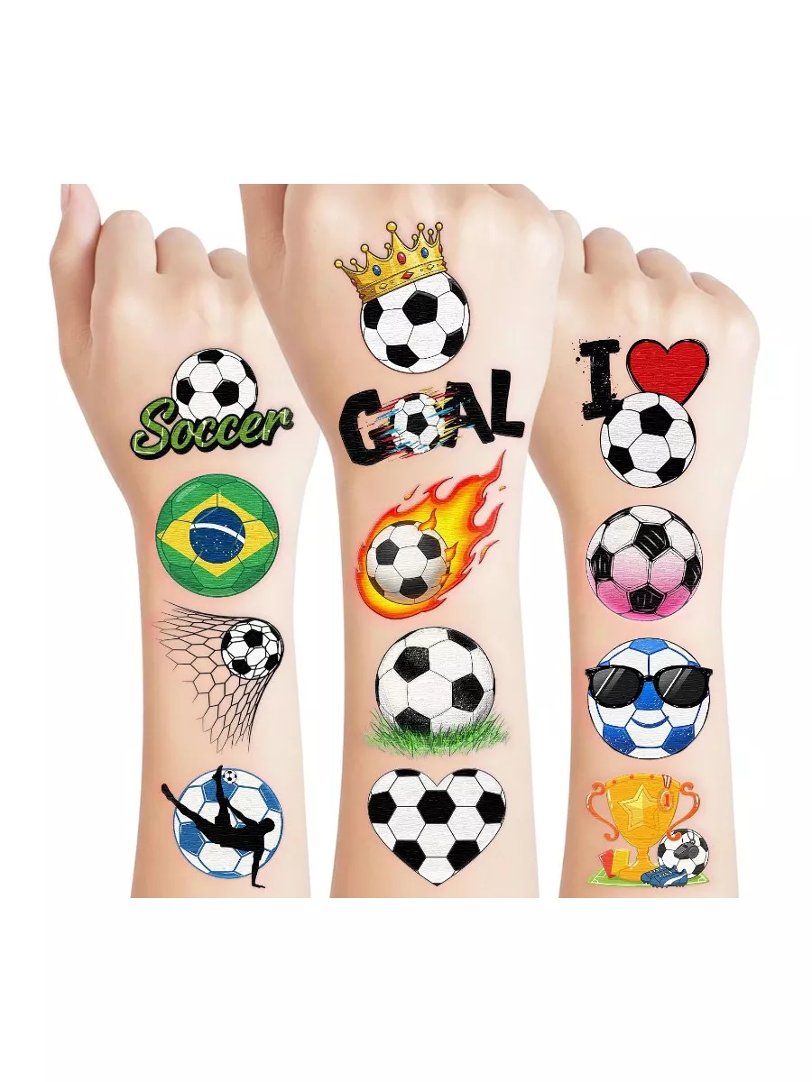 VNXCRAFTIES Soccer Temporary Tattoos