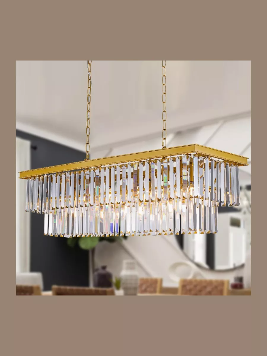 Wellmet Black Crystal Chandelier, 9-Light