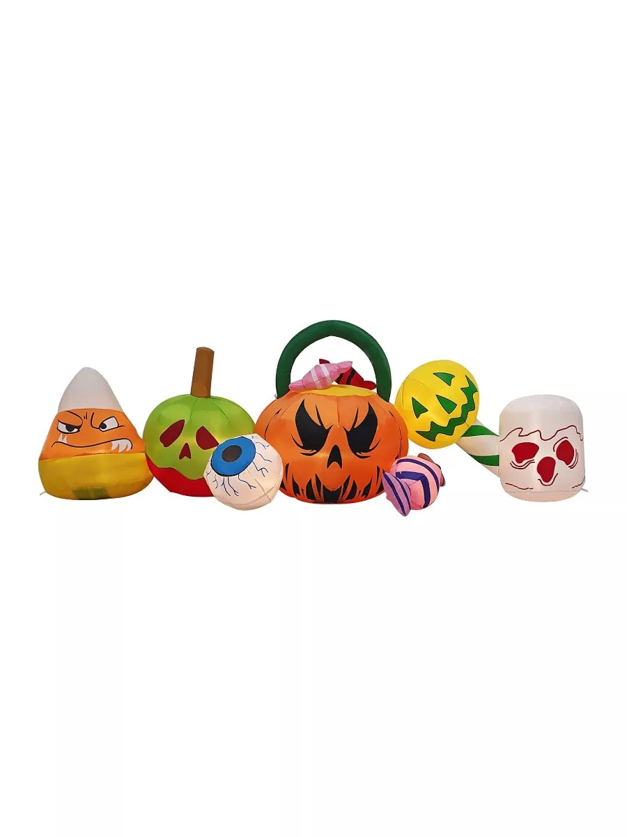 Xeuemtey 8FT Long Halloween Inflatables Pumpkins Ghosts Creepy Eyeball Candy Combo