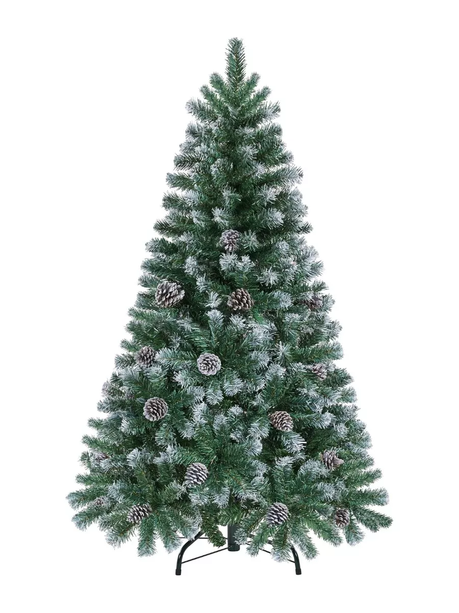 Yaheetech 4.5ft Snow Flocked Artificial Christmas Tree with Pinecones