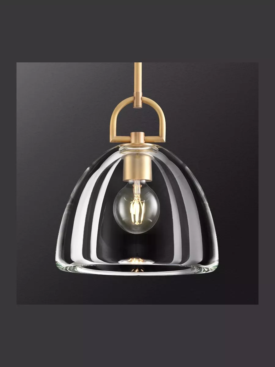ZHTIECHUI Modern Crystal Brass Pendant Light Fixture, 11-Inch