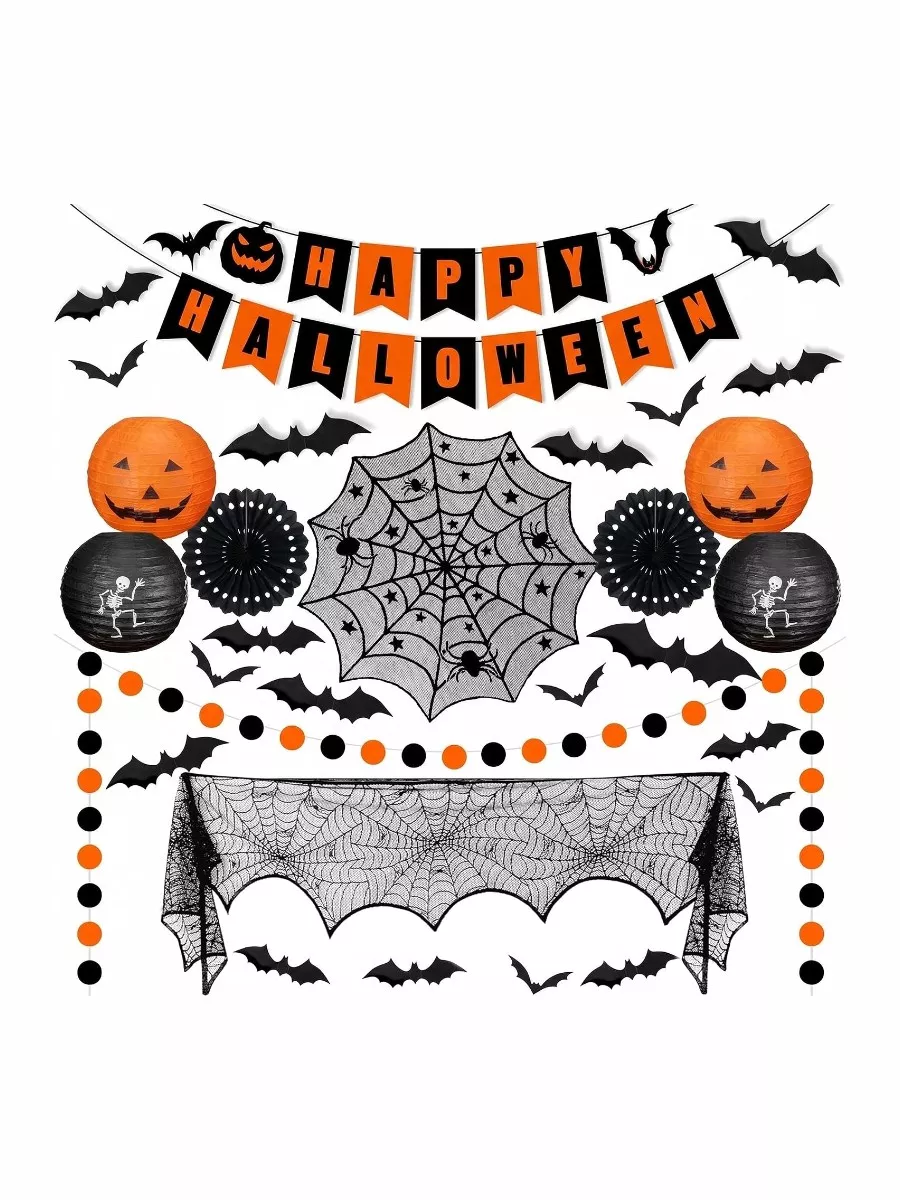 ZIOHRPA 60 Pcs Halloween Decorations Indoor Set
