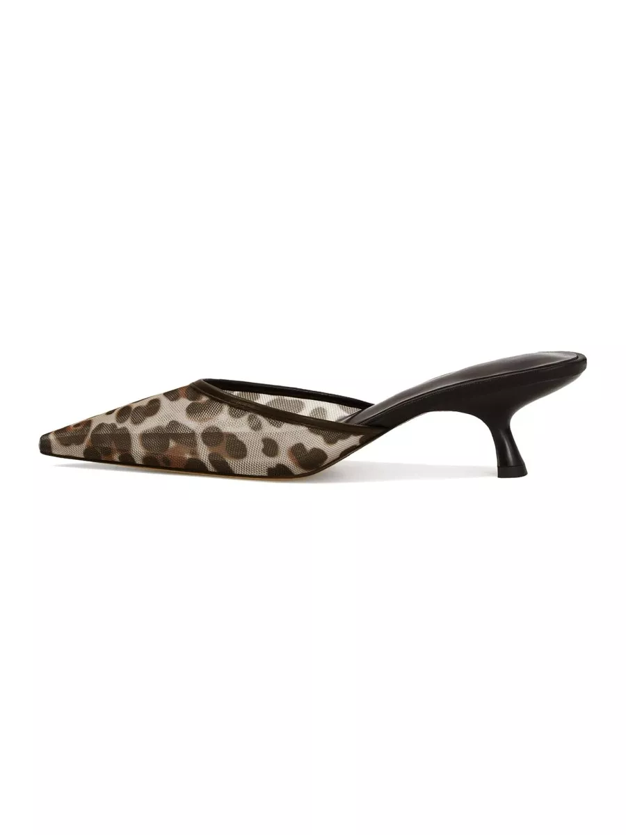 ZJGZF Mesh Kitten Heel Mules